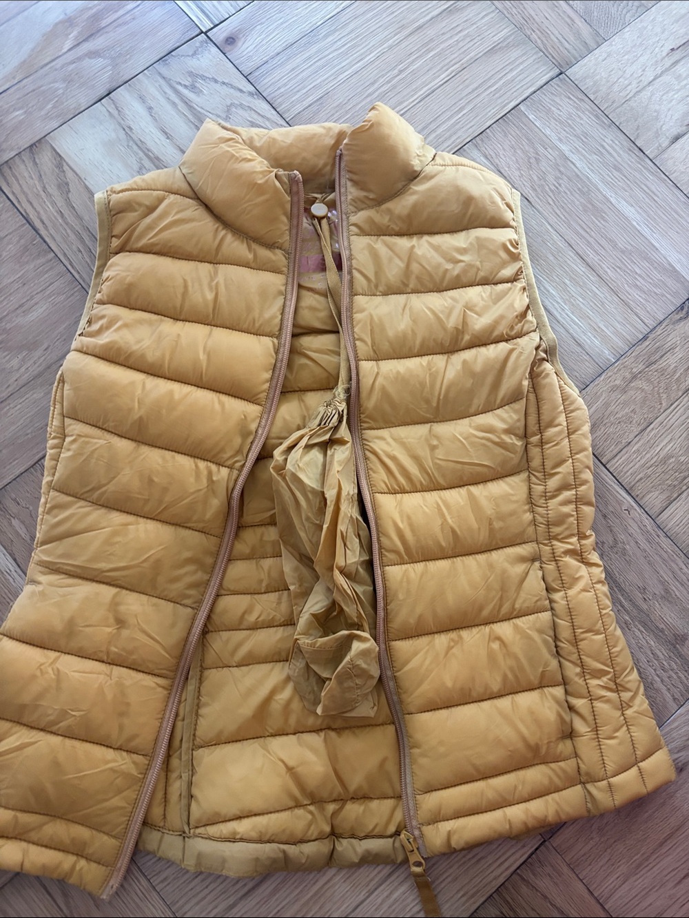 Love Tree Mustard Yellow Packable Puffer Vest